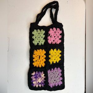 Crochet granny square bag.
